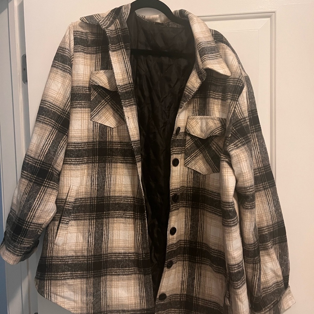 Oversized Flannel button up Jacket